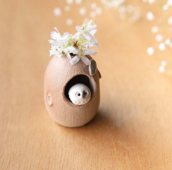 Shigaraki Mini Owl Flower Vase(Gift Box)