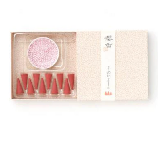 Kousaido Kyoto Sakura Incense with Holder(Gift Box)
