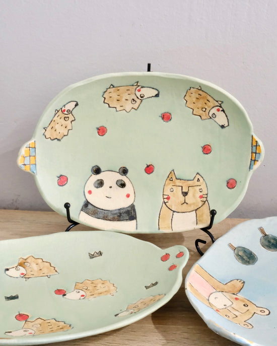 Japan Artist 竹内礼 Oval Plate