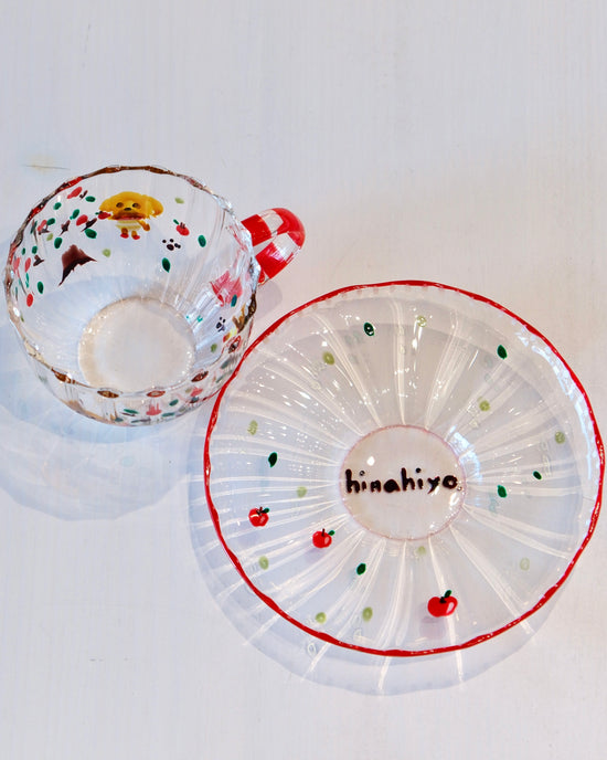 Artist Hina Hiyo Club 225ml Yellow Puppy Cup w Saucer Set (Gift Box)