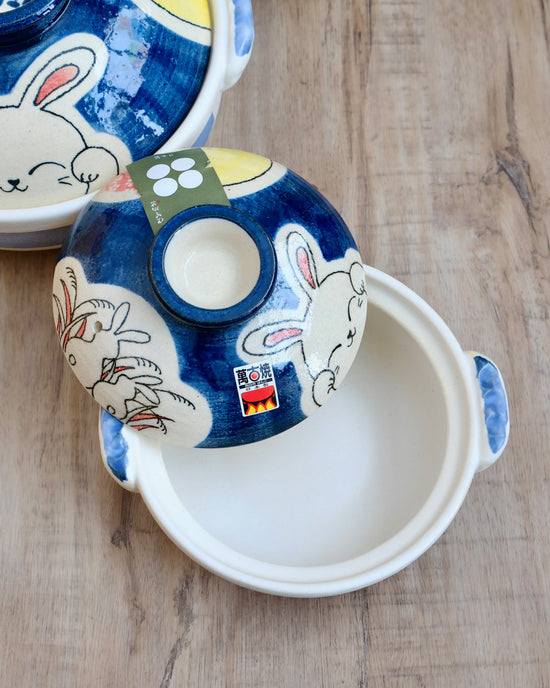 Banko ware Blue Bunny 0.9L/2.3L/3.4L Donabe (Gift Box)