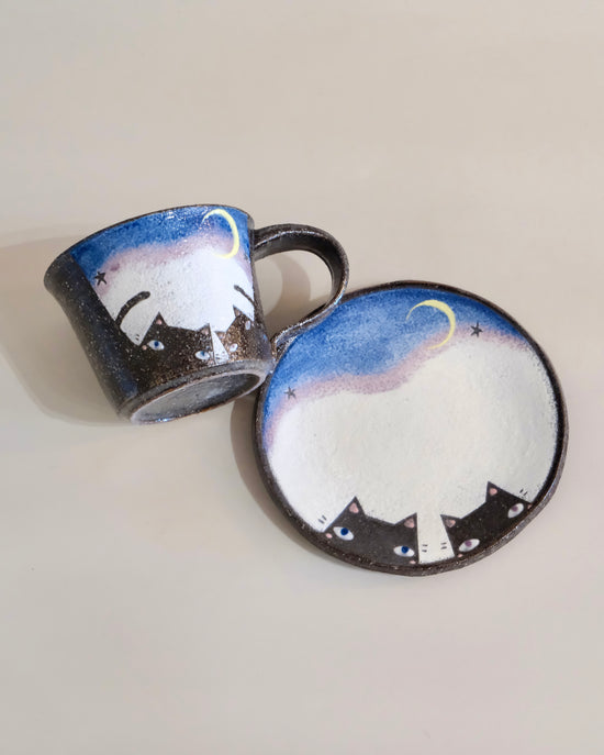 Artist 奥田 茜 250ml Blue Coffee Cup Set