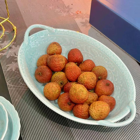 Arita Ware Blue Deep Plate with Handle (Gift Box)