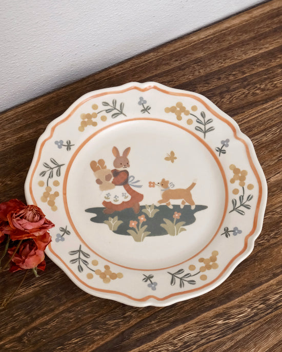 Artist 文鳥舎 22cm Plate Bunny/Puppy