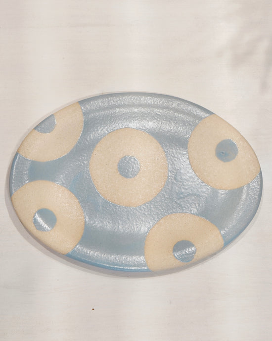 Artist 藤田 薰 20cm Blue Oval Plate