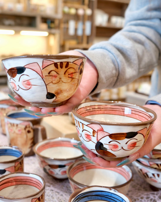 Hasami ware Cutie Kitty 10cm Rice Bowl