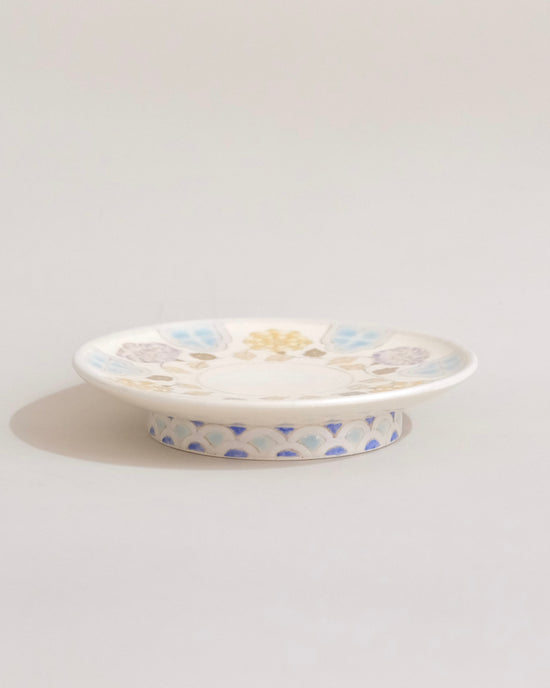 Artist 友田多紀 13.5cm High Dessert Plate Light Blue