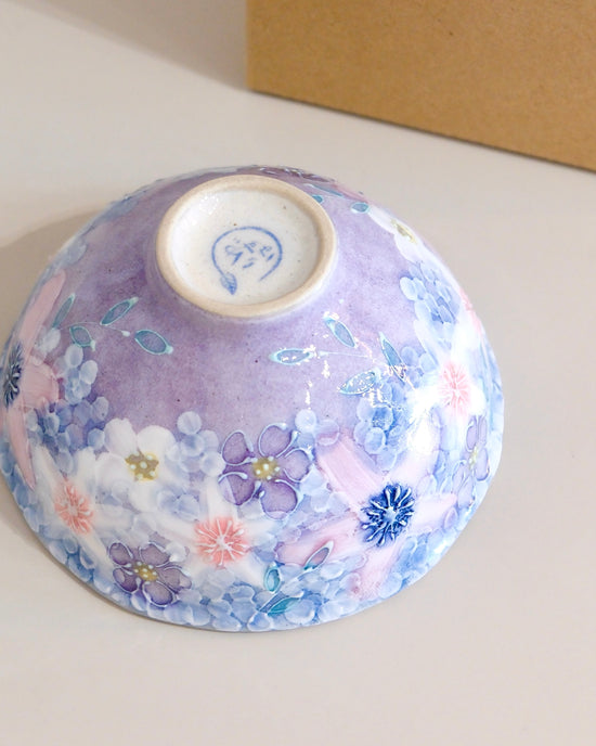 Yuzuriha Rice Bowl 彩紫小花(Gift Box)