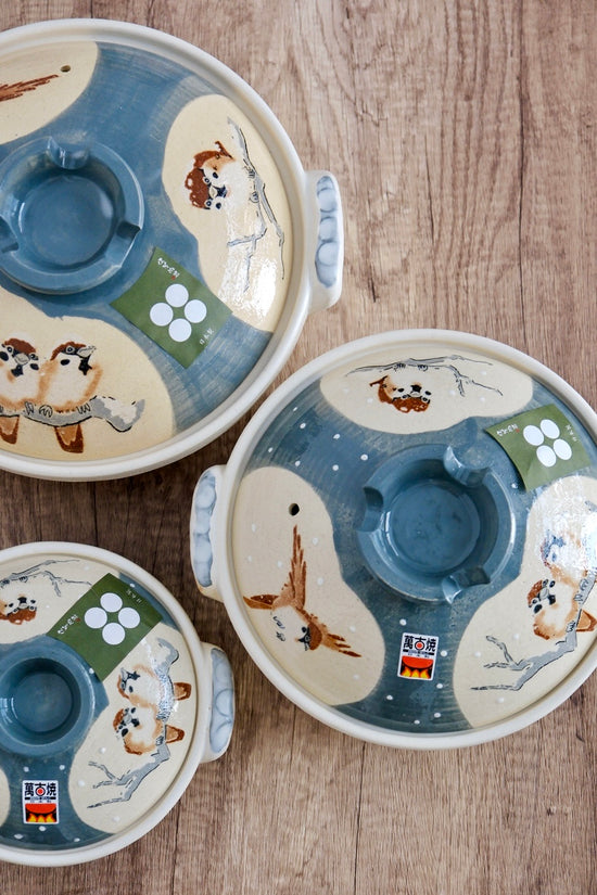 Banko ware Snow Bird 0.9L/2.3L/3.4L Donabe (Gift Box)
