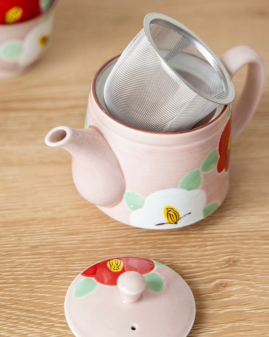 Arita ware Camellia Teapot Cups set(Wooden box)