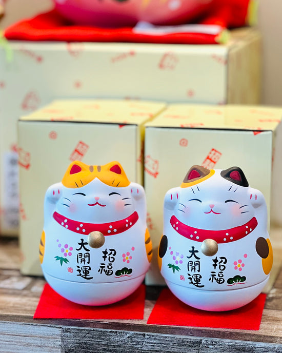 Japan Yakuho Fortune Tumbler Cat(Gift Box)