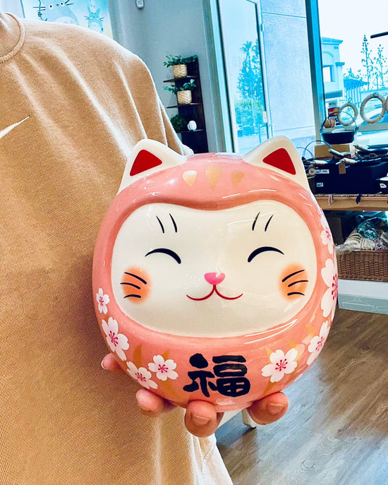 Japan Yakuho Fortune Large Pink Cat(Gift Box)