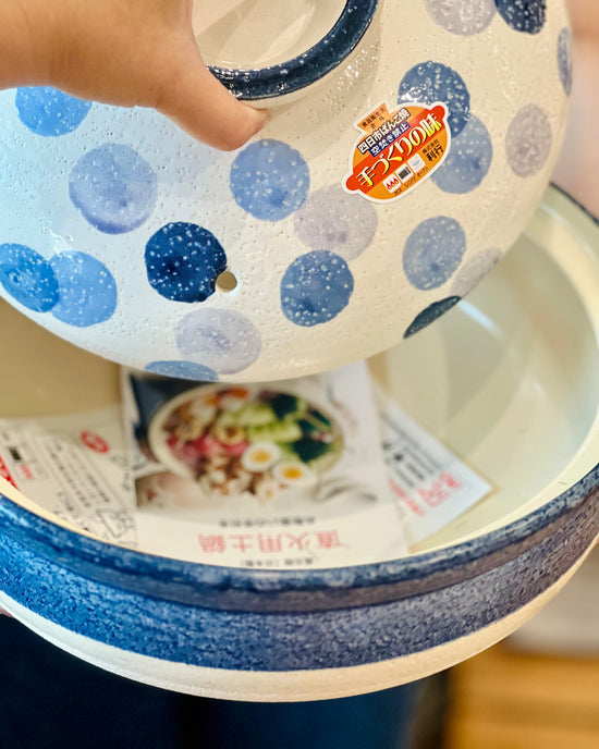 Banko ware Blue 3.4L Donabe Pot 9 size(Gift Box)