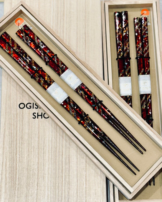 Japan Takumi Red Pair Chopsticks Set(Wooden Box)
