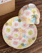 Yuzuriha Flower Coffee Cup Set 黄彩バラ紋 (Gift Box）
