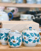 Kutani ware Blue Flower Teapot Set(Gift Box)