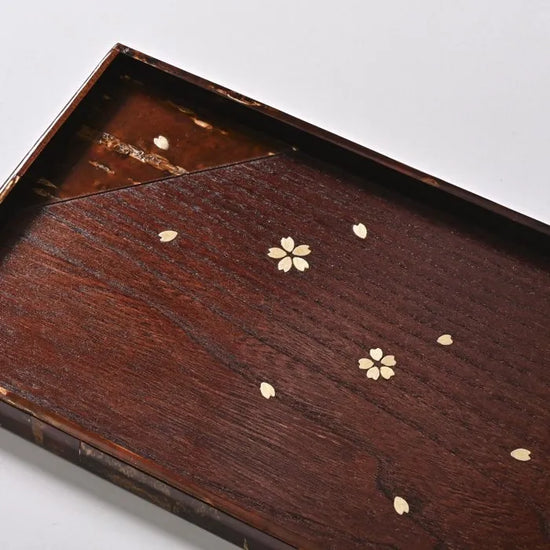Yatsuyanagi Sakura Wood 35cm Long Tray(Gift Box)