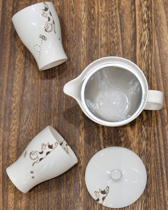 Hasami ware Kitty Teapot Set White