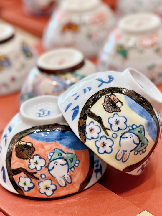 Yudachi 幸せうさぎ Rice Bowl Pair Set(Gift Box)