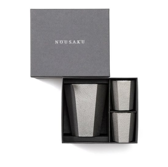 Nousaku Hexagon Sake Bottle w cups(Gift Box)