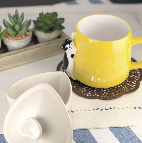Decole Yellow/Blue Kitty Mug 370ml(Gift Box)