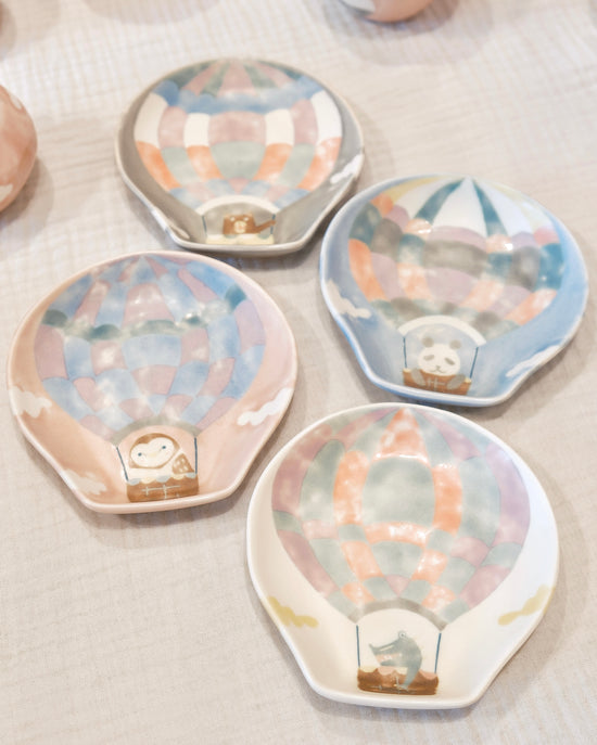Artist 柴田礼美 14cm Hot Air Balloon Plate