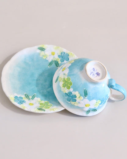 Seto ware FUKA Flower Coffee cup Set(Gift Box)