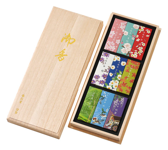 Kousaido Incense 短寸九種 四季彩(Wooden Box)