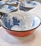 Japan Blue/Red Ramen bowl - Kanagawa