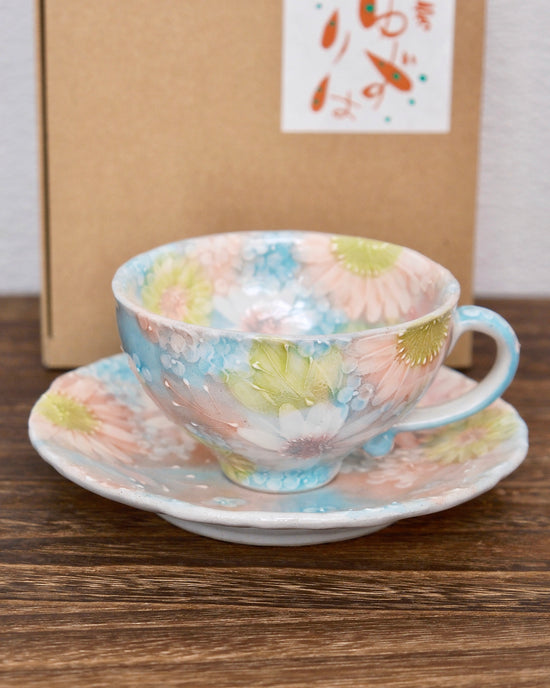 Yuzuriha Coffee cup set 彩化粧花(Gift box)