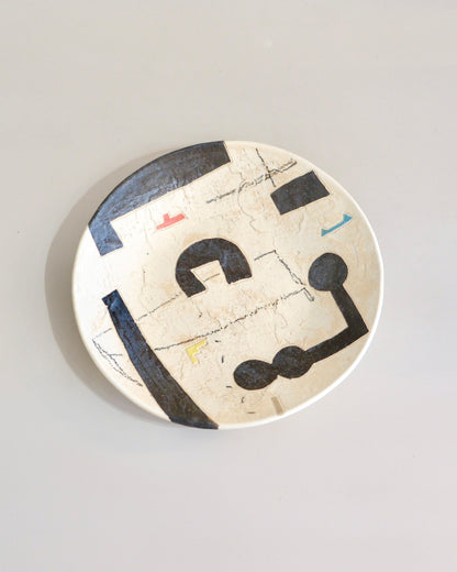 Artist 石丸和美 21cm Black Round Plate