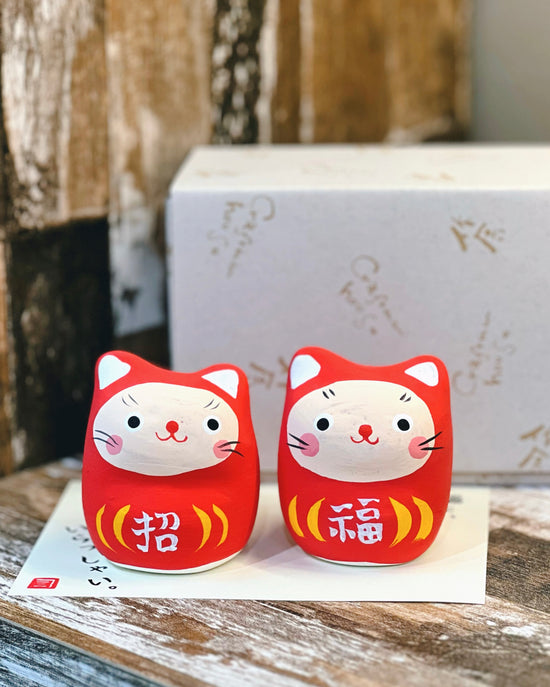 Seto ware Fortune Pair Kitty(Gift Box)