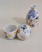 Yudachi Gama Blue Kitty Sake bottle w cups（Gift Box）