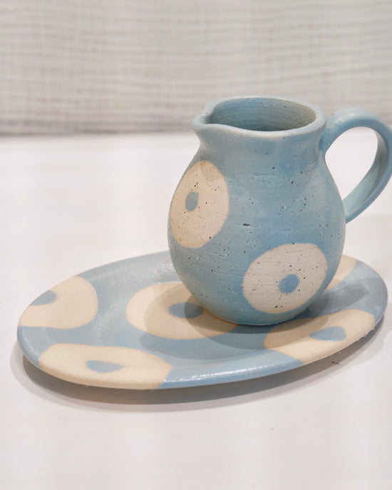 Artist 藤田 薰 20cm Blue Oval Plate