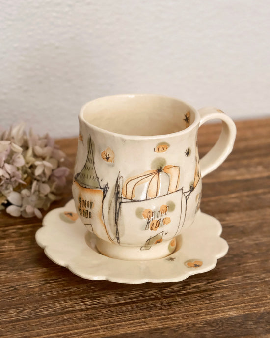 Artist 西本なほ 280ml Tall Cup with Saucer