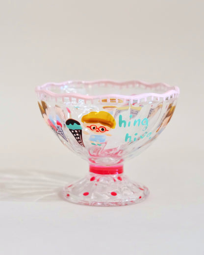 Artist Hina Hiyo Club H7.5cm Rose Red/Green/Pink Dessert Cup