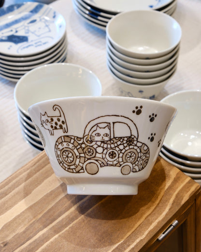 Kanesada Seito Cat H7cm Rice Bowl