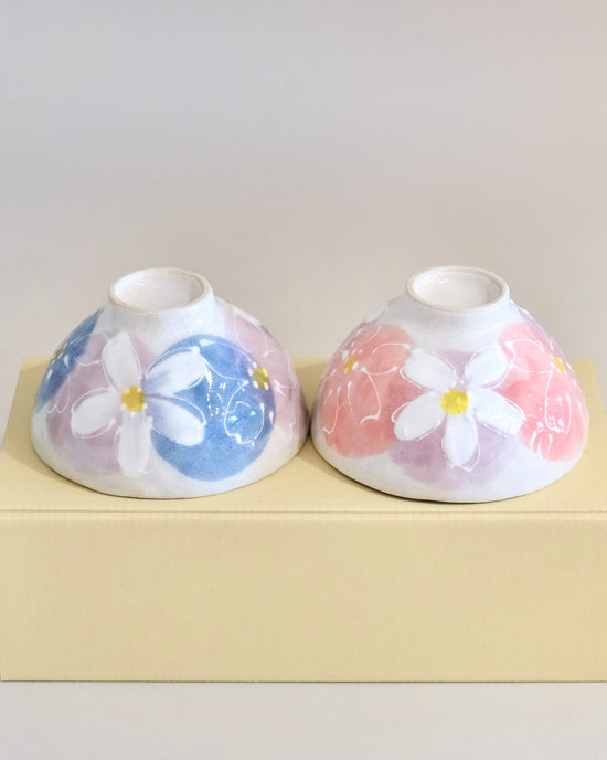 Fuka Flower Pair Rice bowl Set(Gift Box)