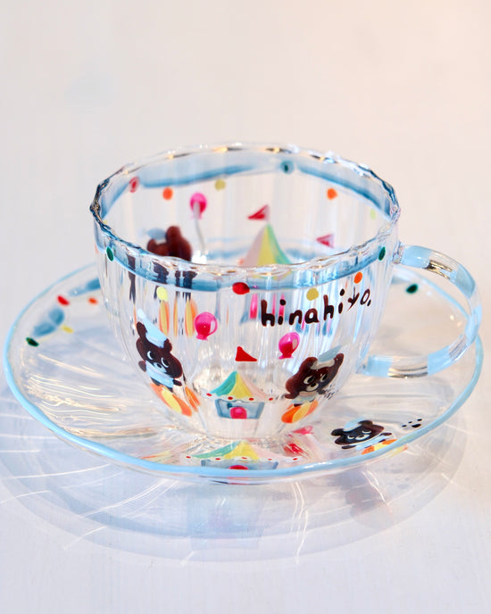 Artist Hina Hiyo Club 225ml Bear Cup w Saucer Set (Gift Box)
