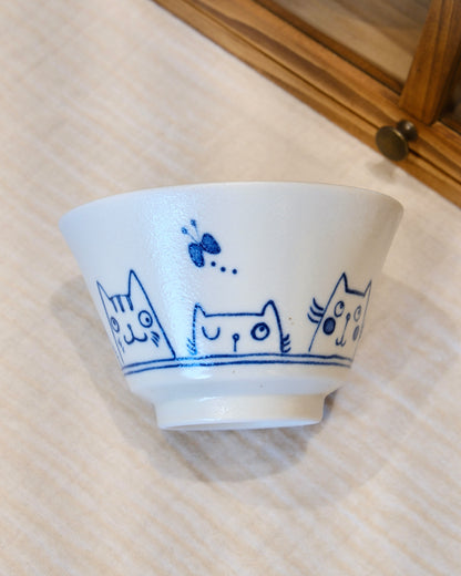 Kanesada Seito Cat H6.8cm Rice Bowl