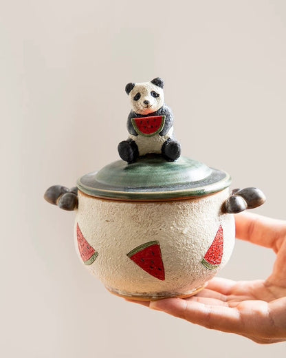 Arita Hand Draw Pottery Storage Jar (With Lid Gift Box)