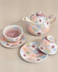 Yuzuriha Flower Teapot with tea cup & Saucer*2 色彩花(Gift box)