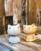 Seto ware Fortune Kitty Blue/Yellow(Gift Box)