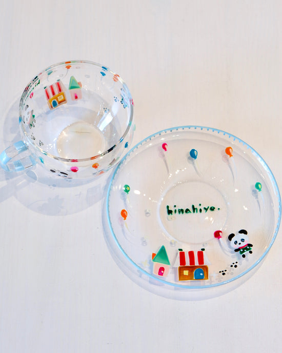 Artist Hina Hiyo Club 300ml Panda Cup w Saucer Set