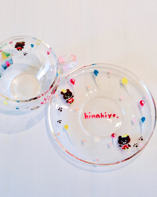 Artist Hina Hiyo Club 300ml Bear Cup w Saucer Set