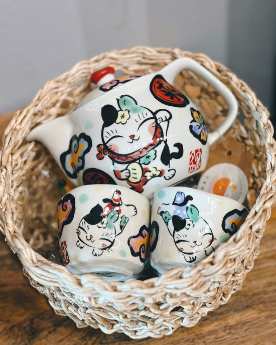 Yudachi Gama Kitty Teapot Set(Gift Box)