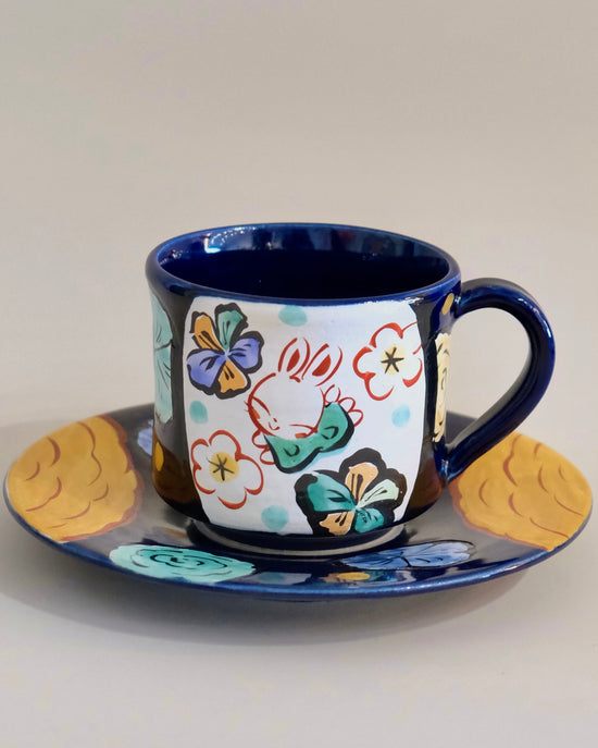 Yudachi Artist Limited Coffee Cup Set Navy (Gift Box)
