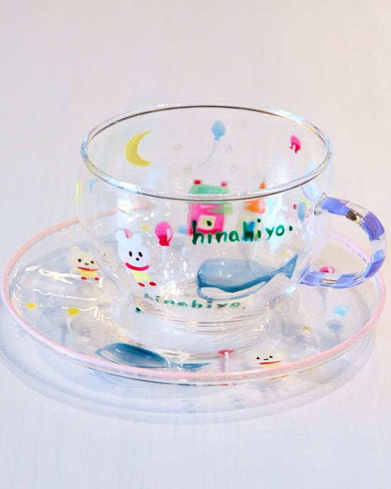 Artist Hina Hiyo Club 300ml Whale Cup w Saucer Set