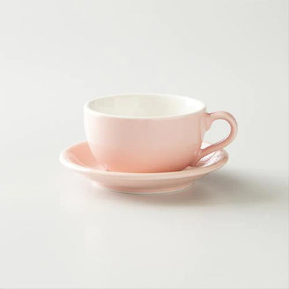 Japan Origami 8oz Latte Coffee Cup Saucer Set(Gift Box) Pink