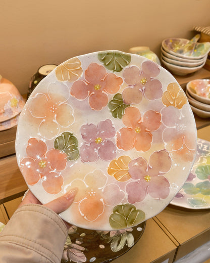 Seto ware FUKA Flower 24cm Pasta Plate (Gift Box)